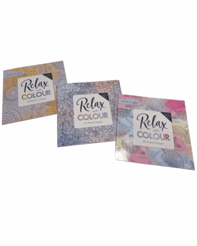 60 PAGE RELAX WITH COLOURS ADULT COLOURING BOOK