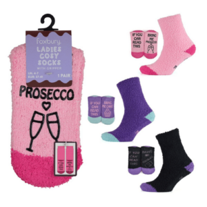 COSY SLOGAN SOCKS WITH GRIPPERS