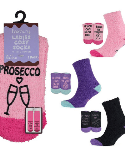 COSY SLOGAN SOCKS WITH GRIPPERS