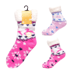 FAIRSILE DESIGN SUPER SOFT BED SOCKS WITH SHERPA LINING