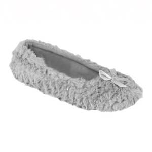 METALLIC GREY BALLET SLIPPERS