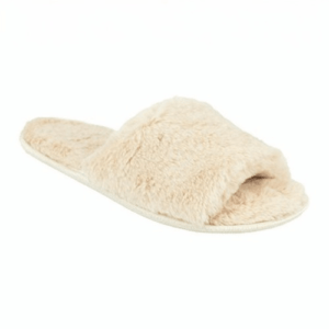 PLUSH CREAM SLIDER SLIPPERS