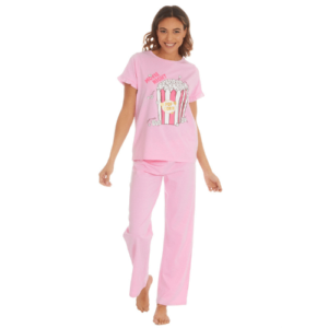 Popcorn Pyjamas pink summer pjs for women