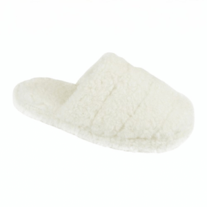 QUITLED MULE TEDDY SLIPPERS