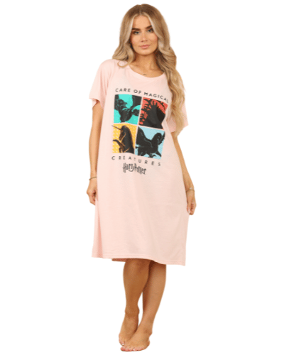 HARRY POTTER NIGHTDRESS LIGHT PINK 'MAGICAL CREATURES'