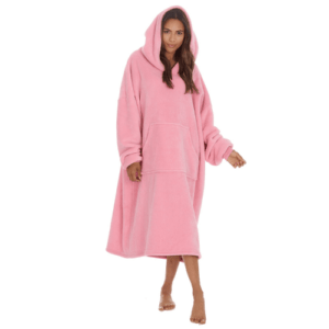PINK LONG OVERSIZED SNUGGLE HOODIE