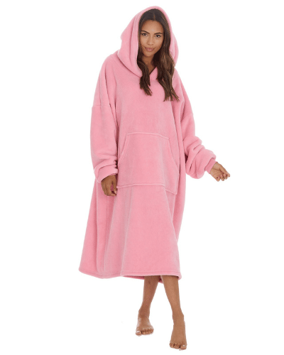 PINK LONG OVERSIZED SNUGGLE HOODIE