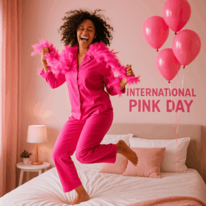 Woman celebrating International Pink Day