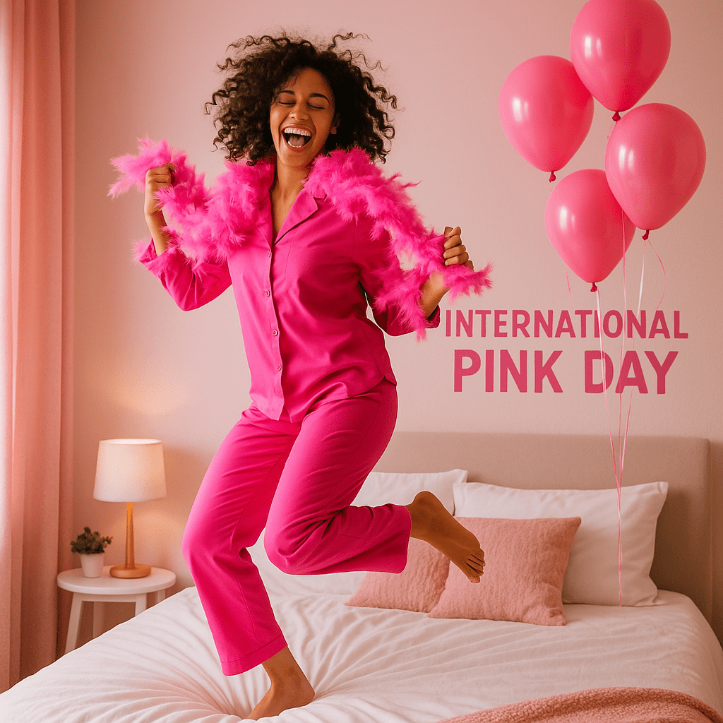 Woman celebrating International Pink Day